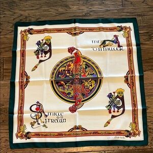 Scarf Book of Kells Inspired Scarf  Multicolor Size 26” x 26” Celtic Scarf Irish